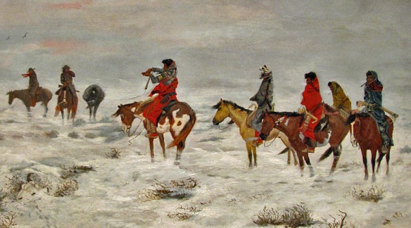 Lost in a Snowstorm-We Are Friends, 1888, Charles M. Russell